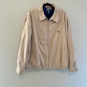 Polo Ralph Lauren Khaki Tan Harrington Full Zip Jacket Coat Mens 2XL Big Tall